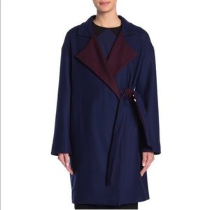 Diane von Furstenberg Belted Wool Blend Wrap Coat